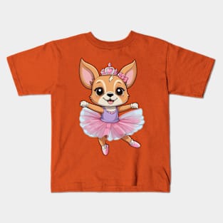 Chihuahua Ballerina Cartoon Kids T-Shirt